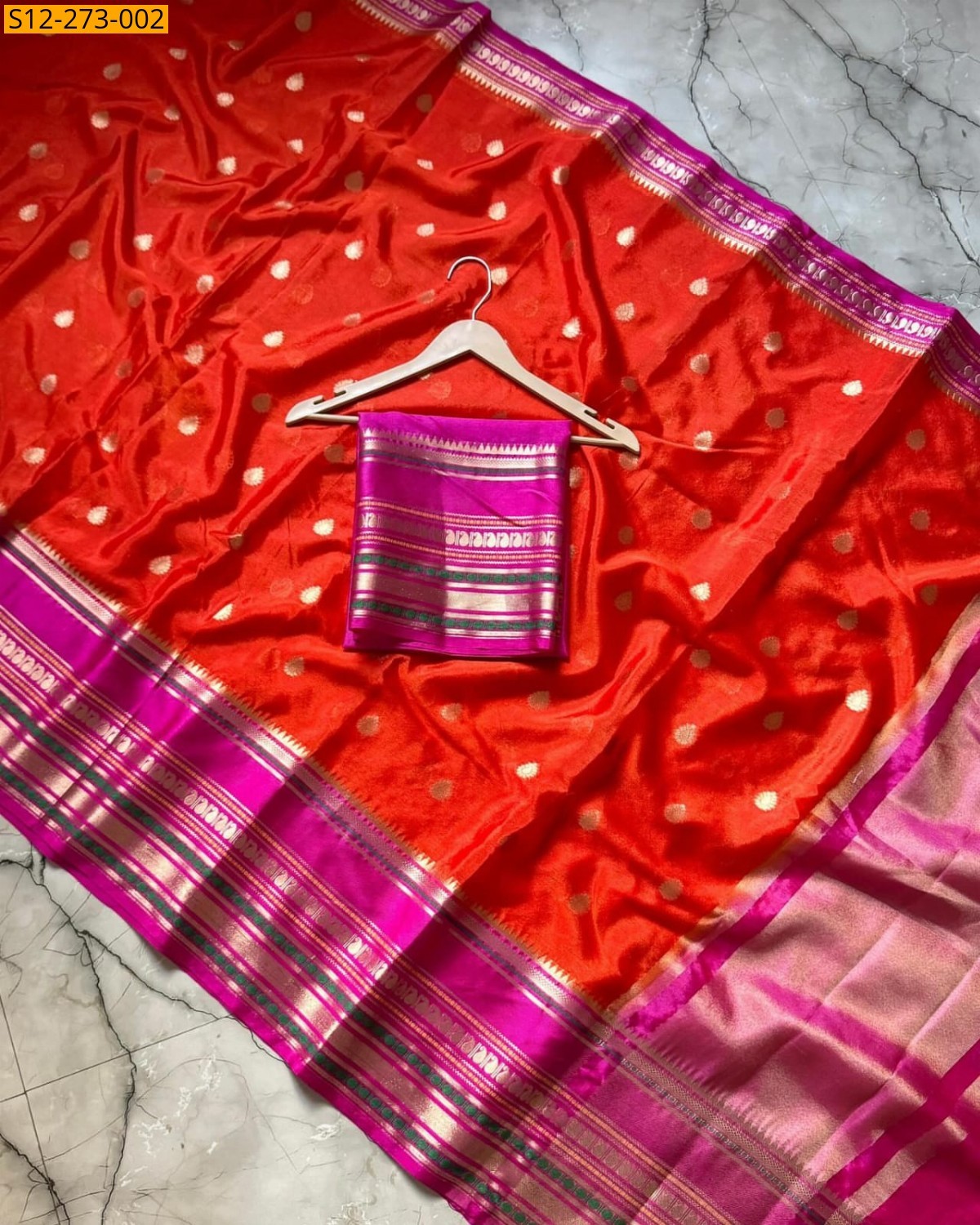 Red Banarasi daibal warm soft silk Saree