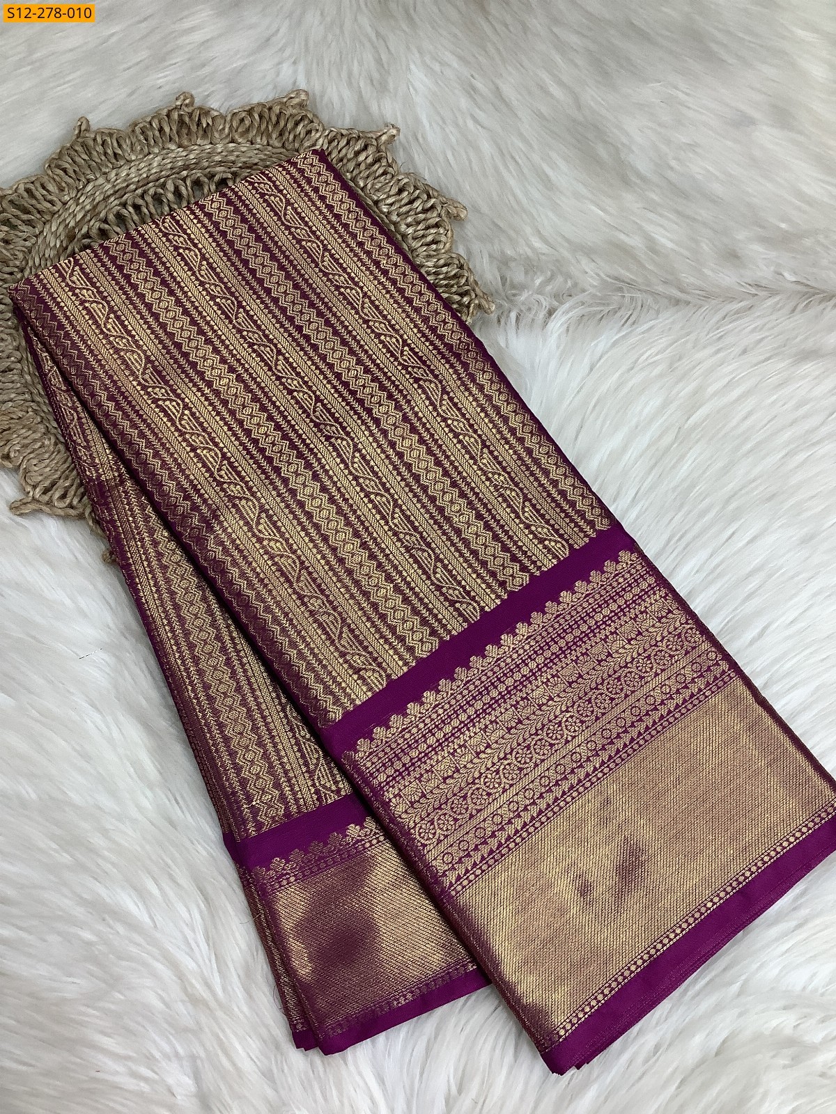 Lavendar Banarsi semi kataan soft silk Saree