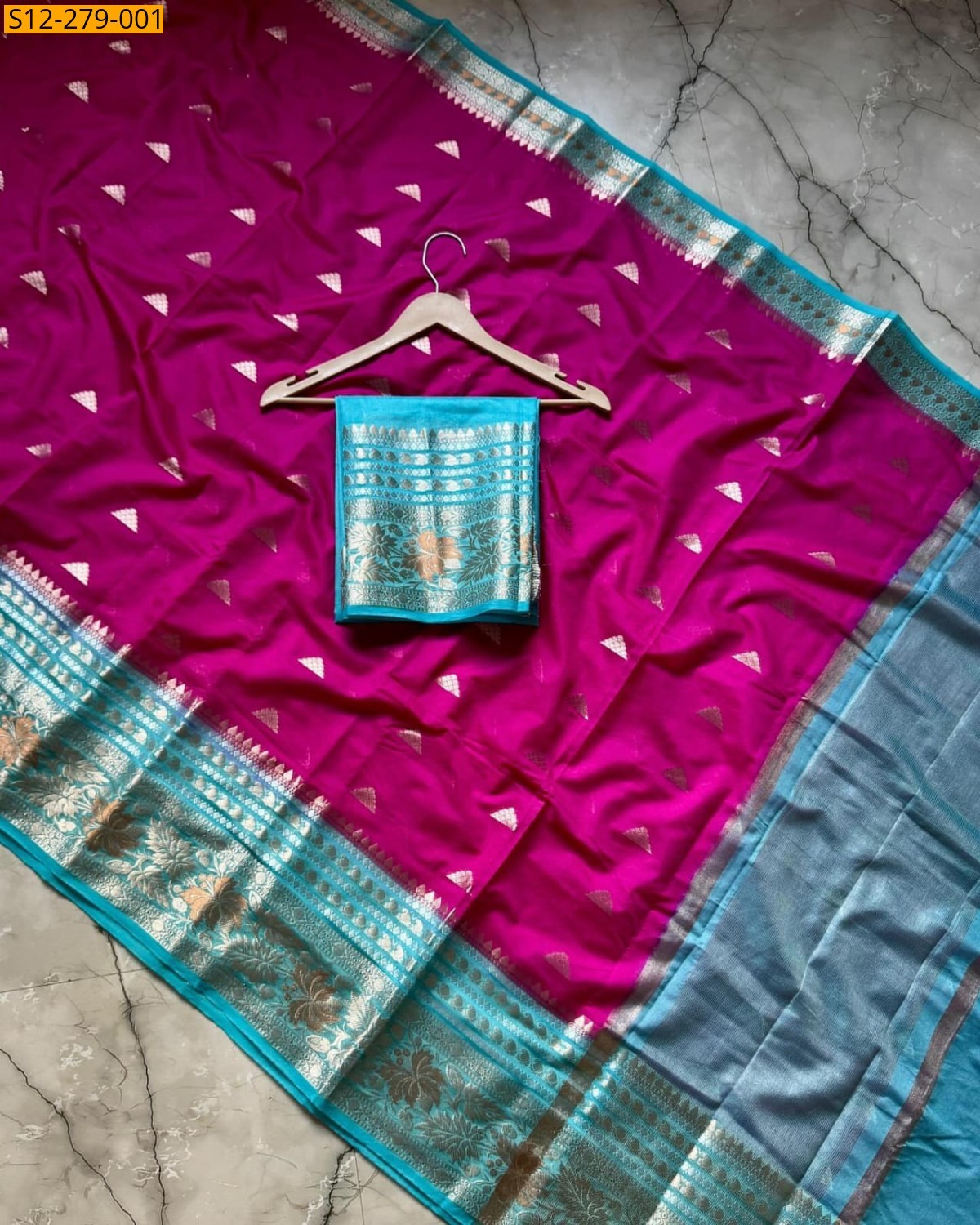 Pink Banarsi daibal semi georgette soft silk Saree