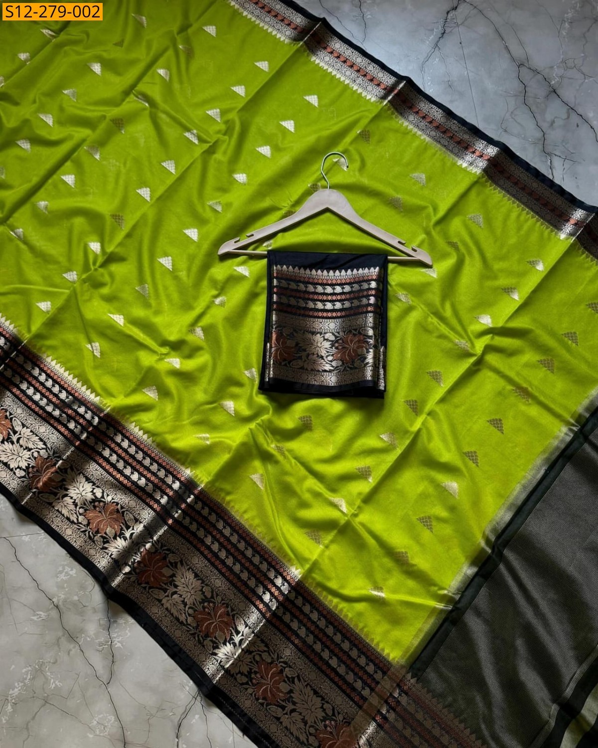 Green Banarsi daibal semi georgette soft silk Saree