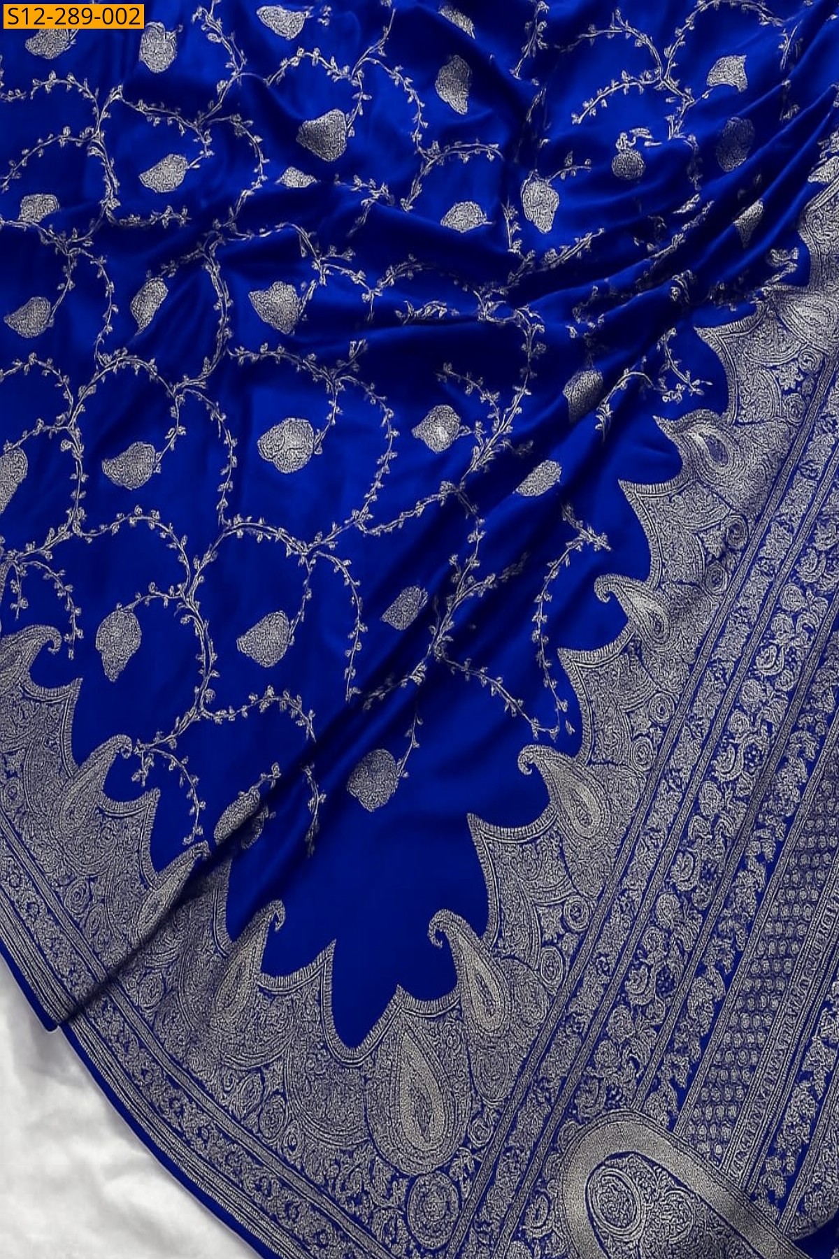 Royal blue Banarasi Katan Mashru Silk Saree