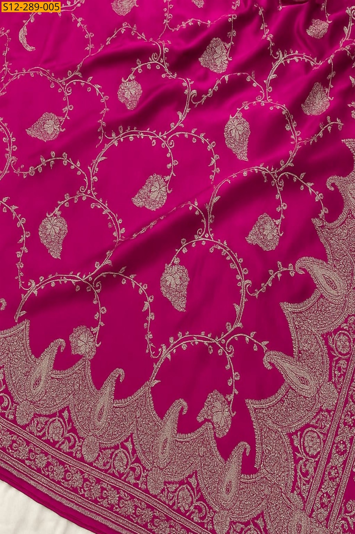 Pink Banarasi Katan Mashru Silk Saree