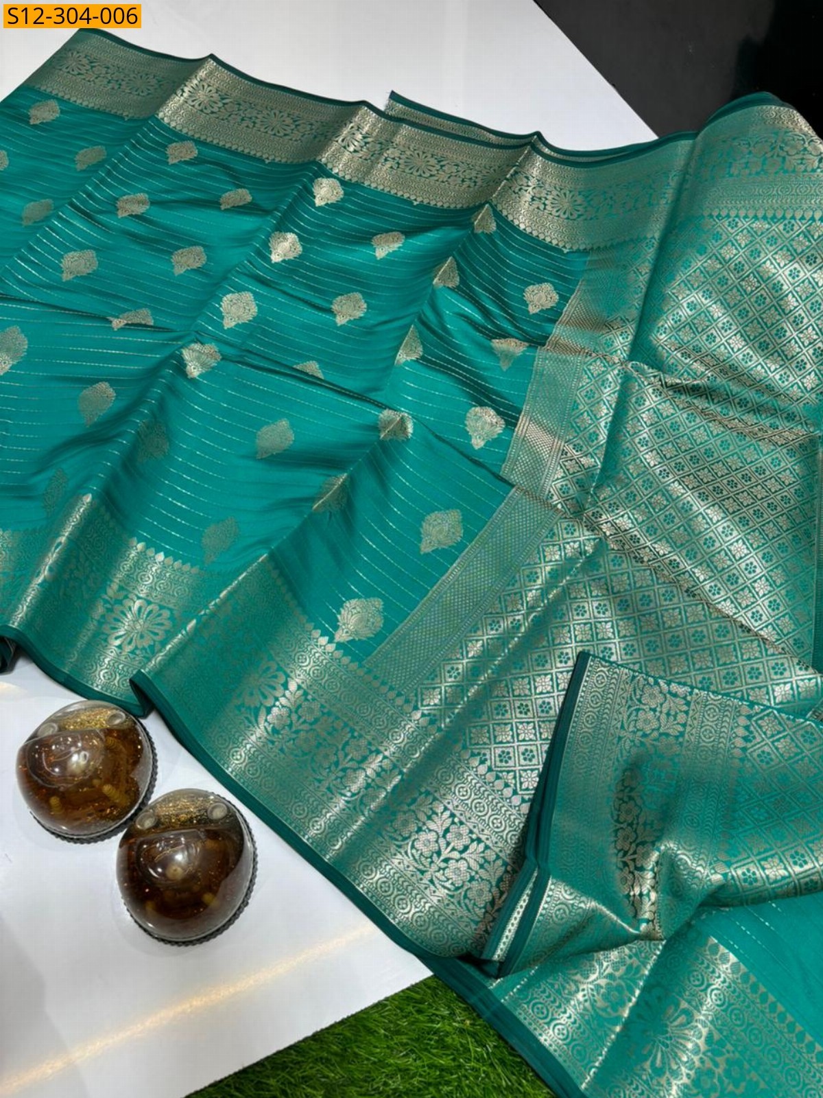 Blue Banarsi semi kataan soft silk Saree