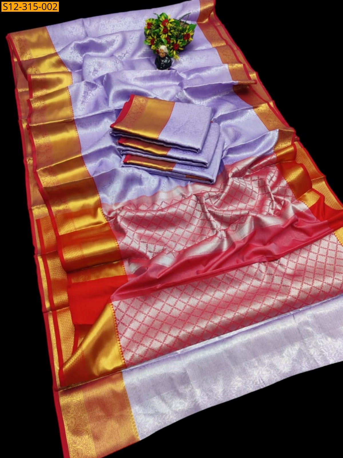Lavender Banarsi tissue soft silk Saree
