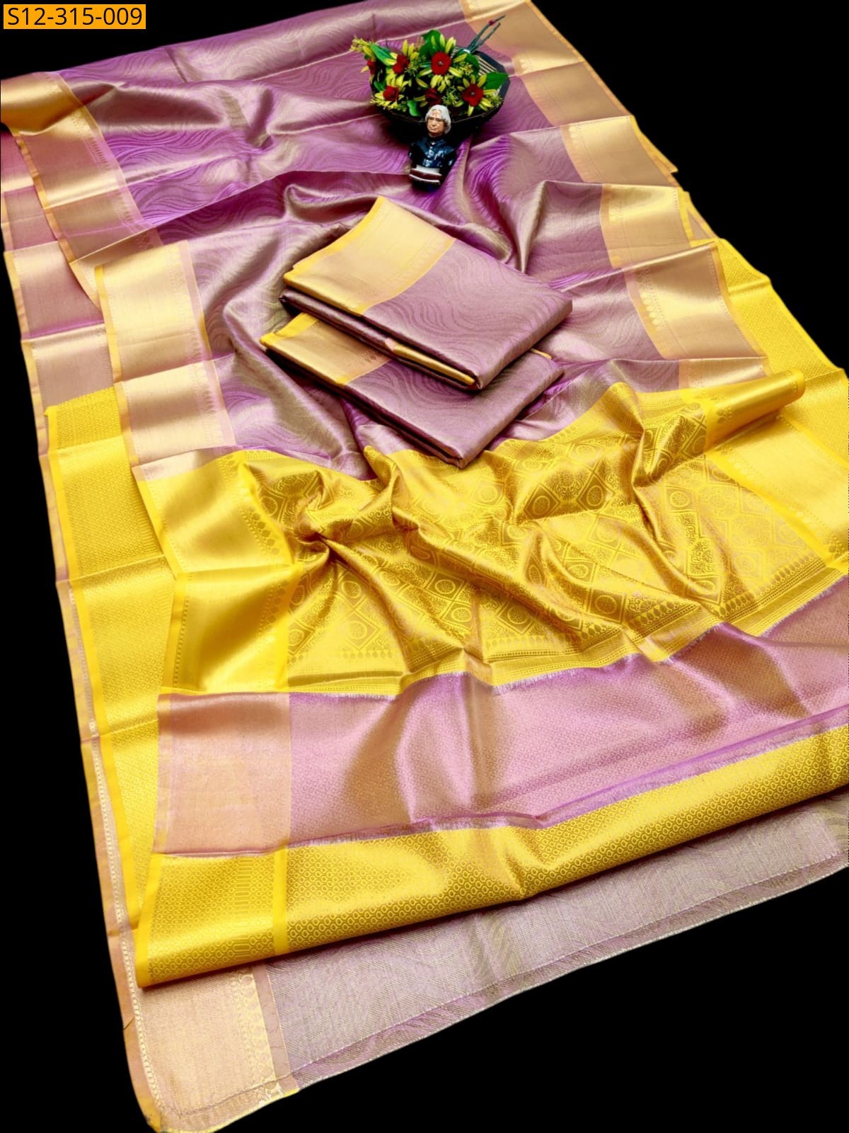Lavender Banarsi tissue soft silk Saree