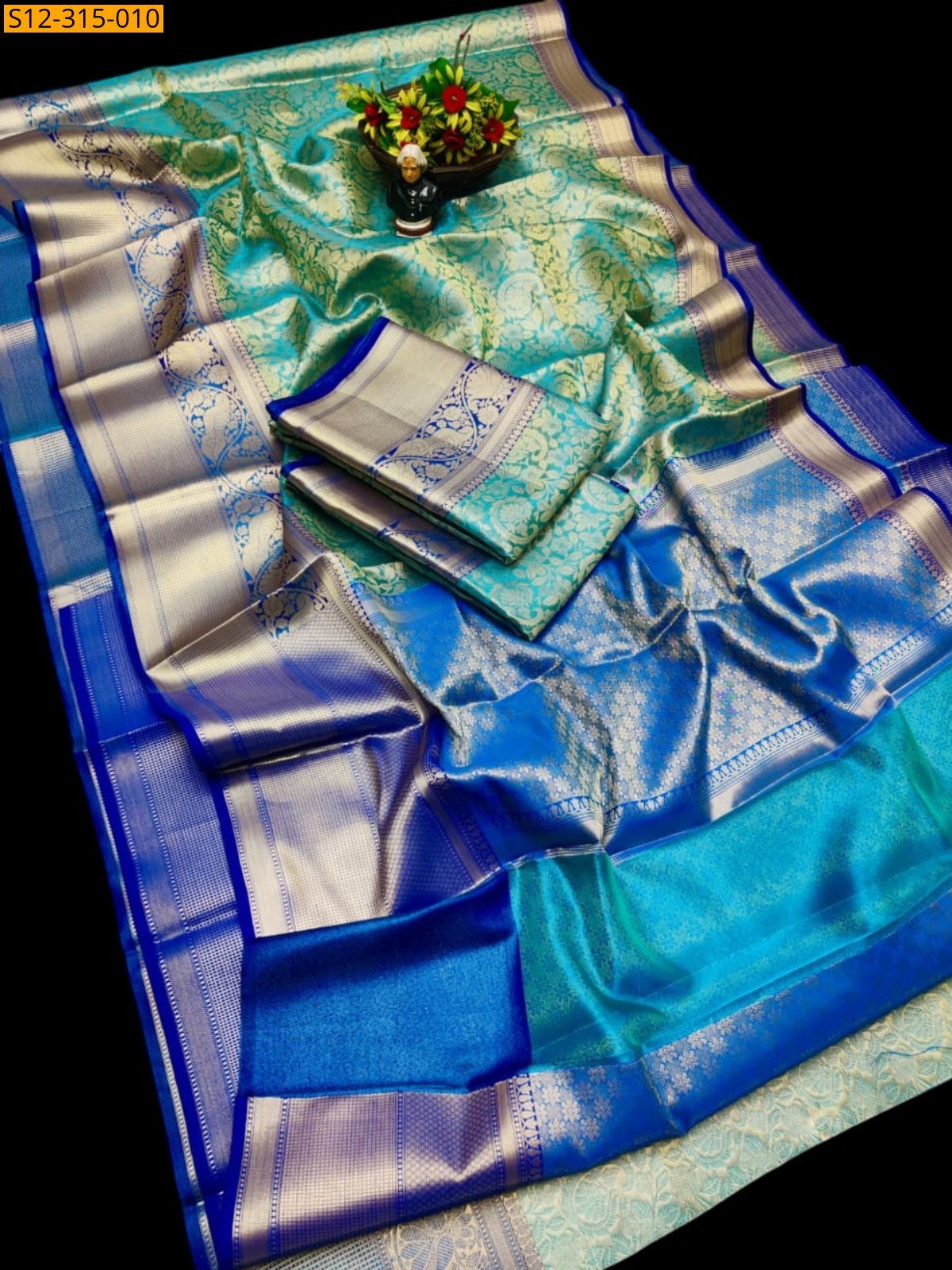 Green Banarsi tissue soft silk Saree