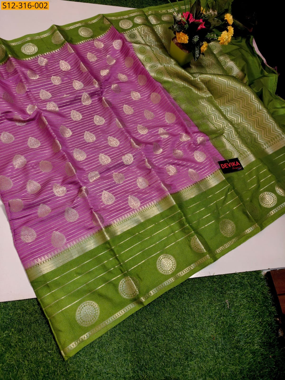 Pink Banarasi Daibal Kataan Soft Silk Saree