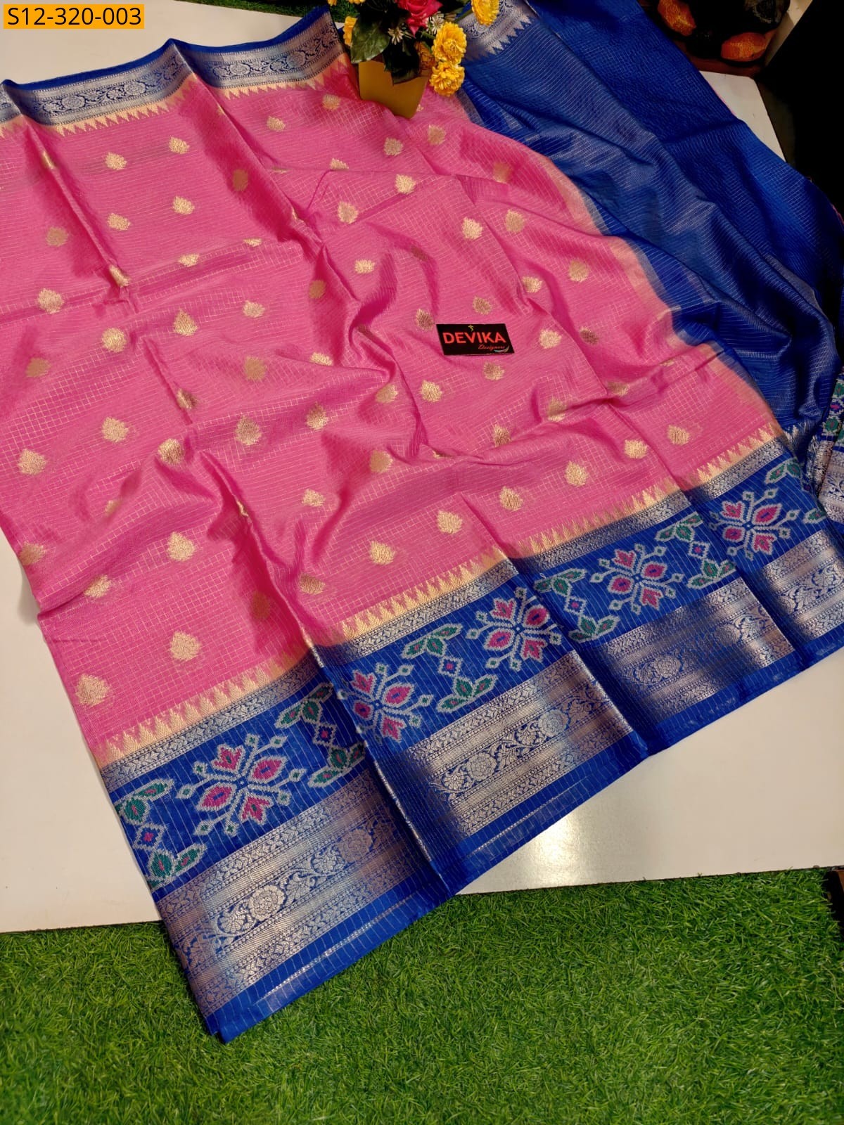 Pink Banarasi daibal warm soft silk Saree