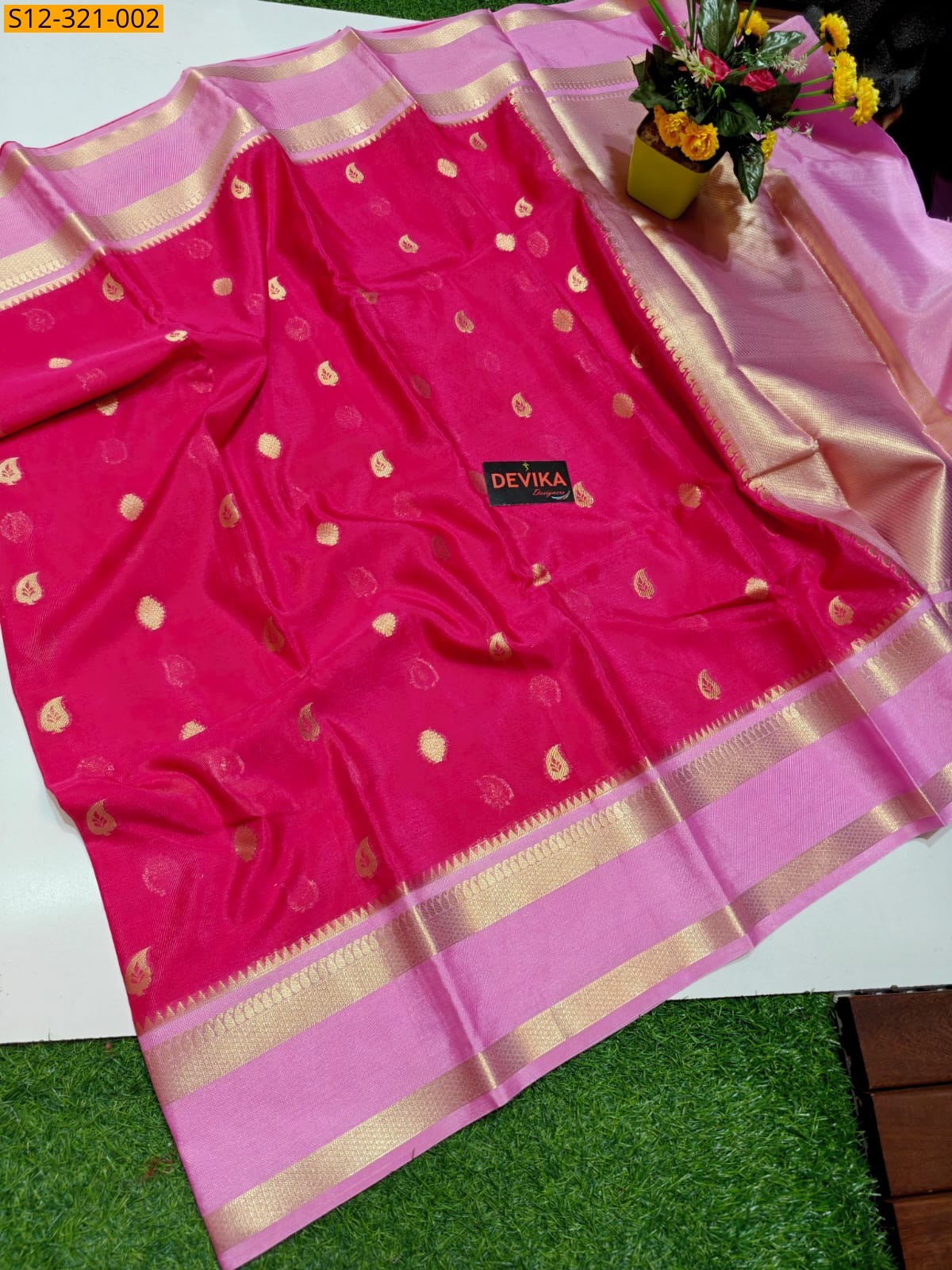 Pink Banarasi daibal warm soft silk Saree