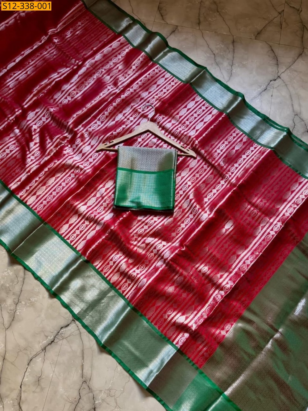 Red Banarasi semi katan soft silk Sarees