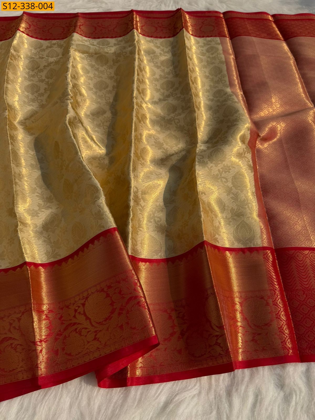 Golden Banarasi semi katan soft silk Sarees
