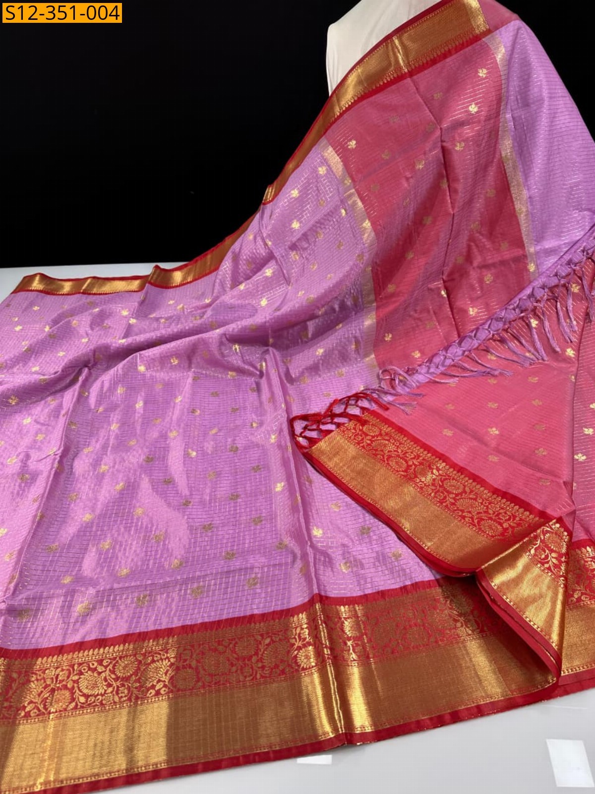 Purple Banarasi semi kataan soft silk Saree