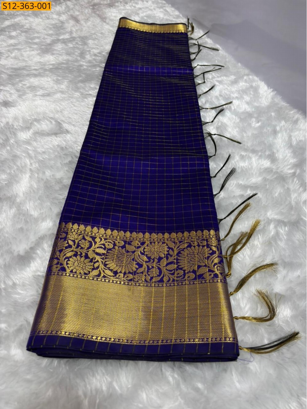 Blue Fancy Banarsi semi kataan soft silk Saree Blue Fancy Banarsi semi kataan soft silk Saree