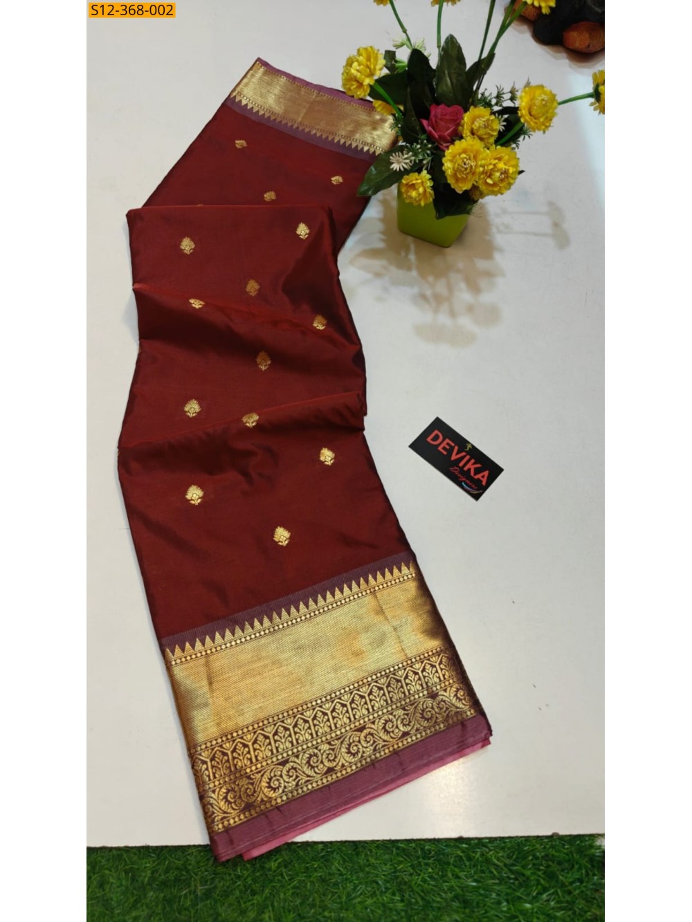 Brown Fancy Banarsi semi katan soft silk Saree Brown Fancy Banarsi semi katan soft silk Saree