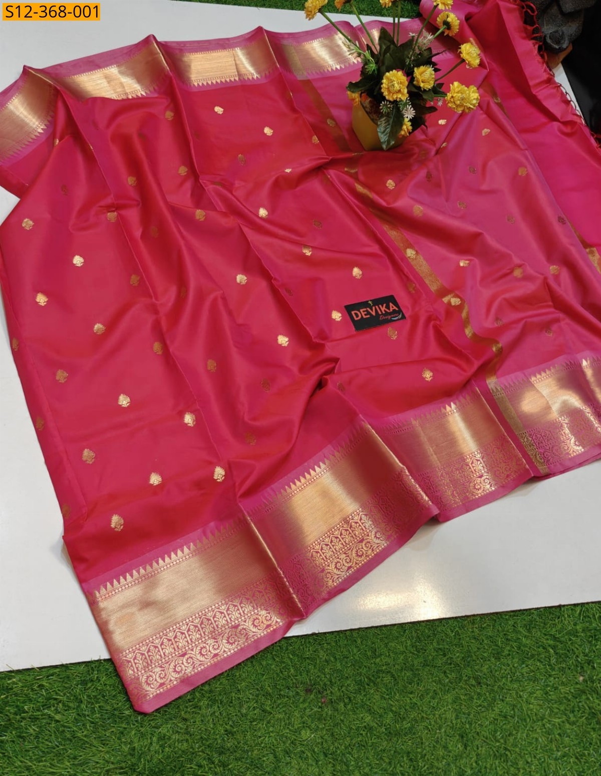 Pink Fancy Banarsi semi katan soft silk Saree
