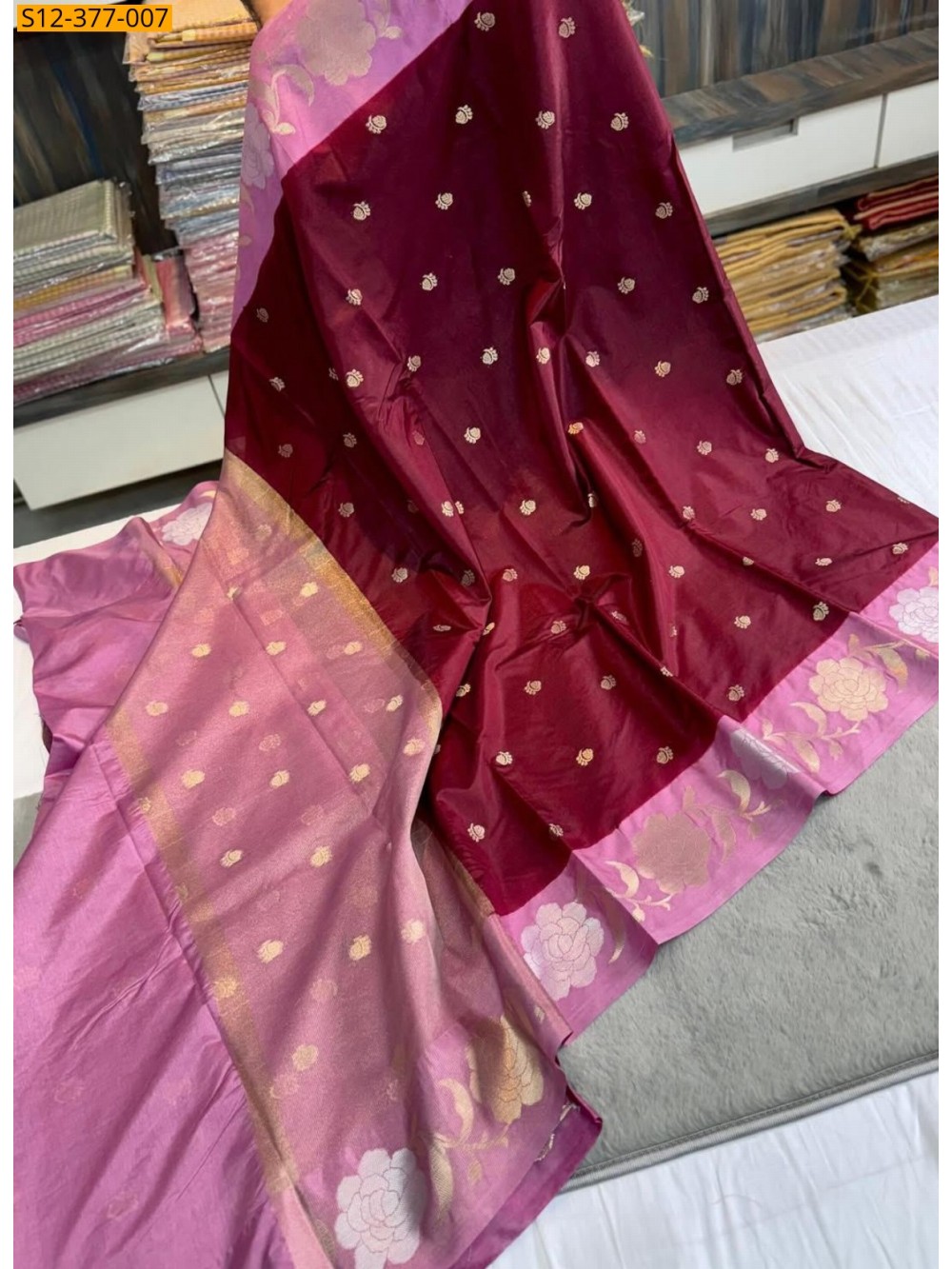 Fancy Banarsi daibal wam soft silk Saree