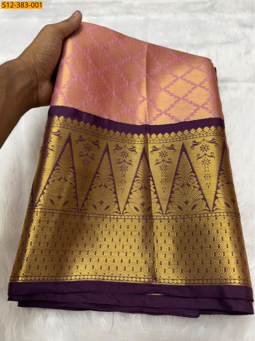 Peach Fancy Banarsi semi kataan soft silk Saree Peach Fancy Banarsi semi kataan soft silk Saree