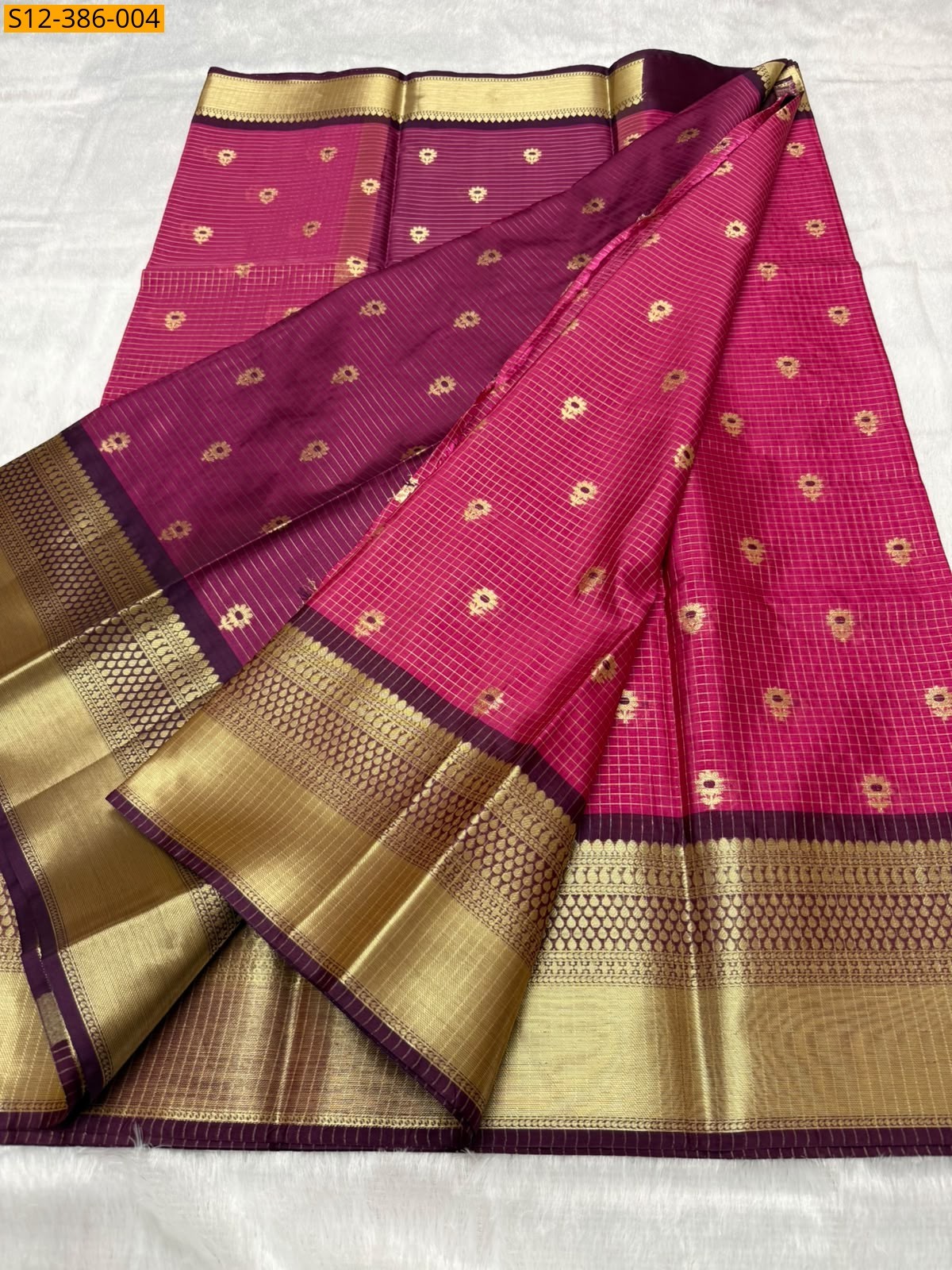 Pink Fancy Banarasi semi kataan soft silk Saree