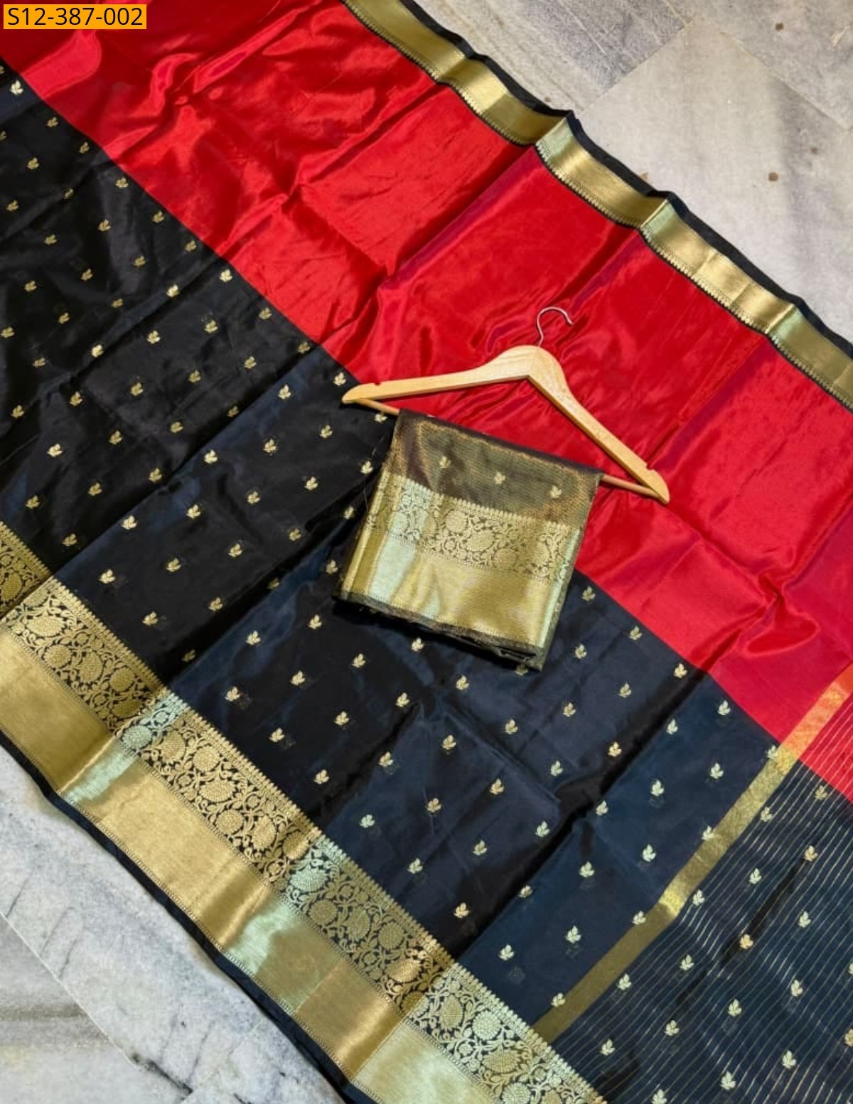 Red Fancy Banarsi semi kataan soft silk Saree