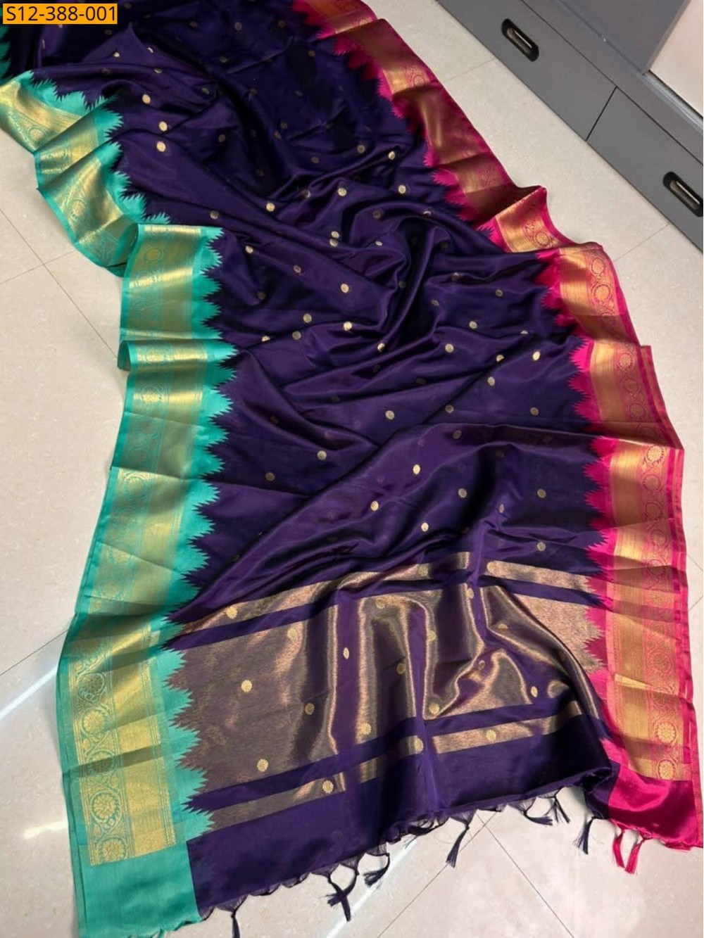 Violet Fancy Banarsi semi kataan soft silk Saree Violet Fancy Banarsi semi kataan soft silk Saree