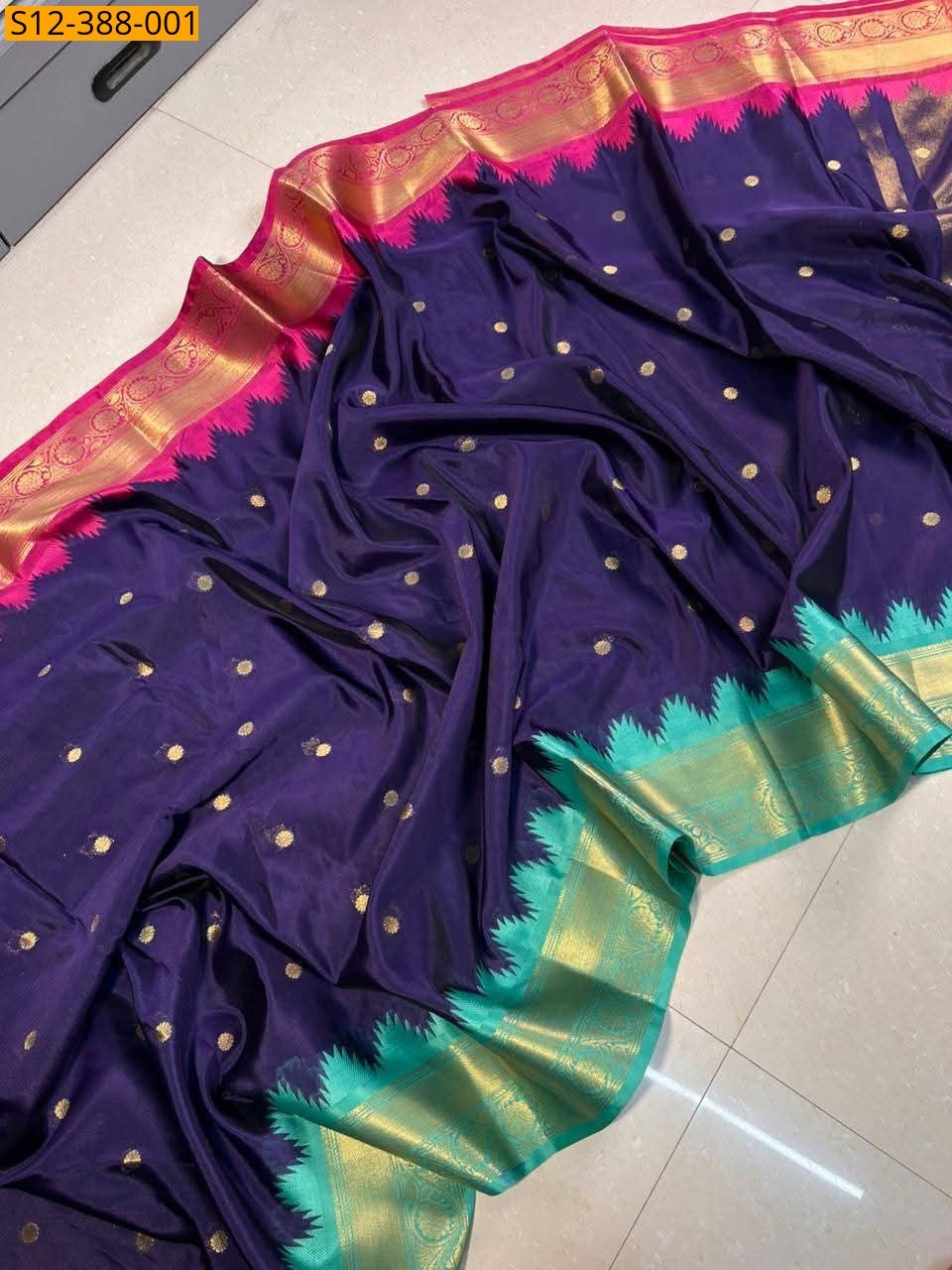 Violet Fancy Banarsi semi kataan soft silk Saree