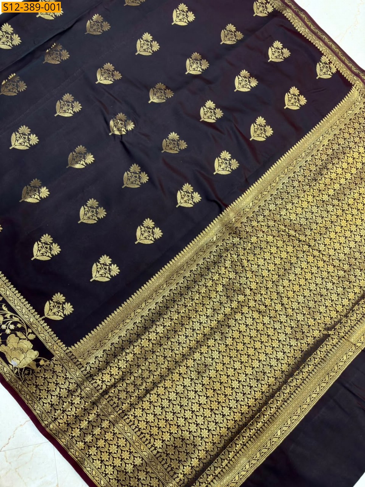 Dark Wine Fancy Banarasi semi kataan soft silk Saree