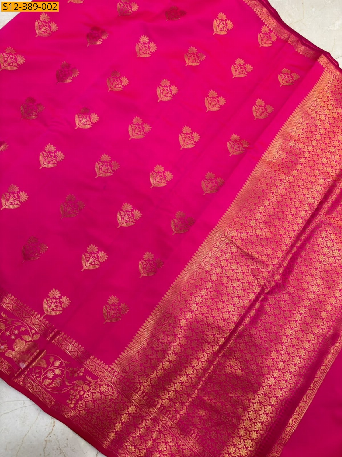 Pink Fancy Banarasi semi kataan soft silk Saree