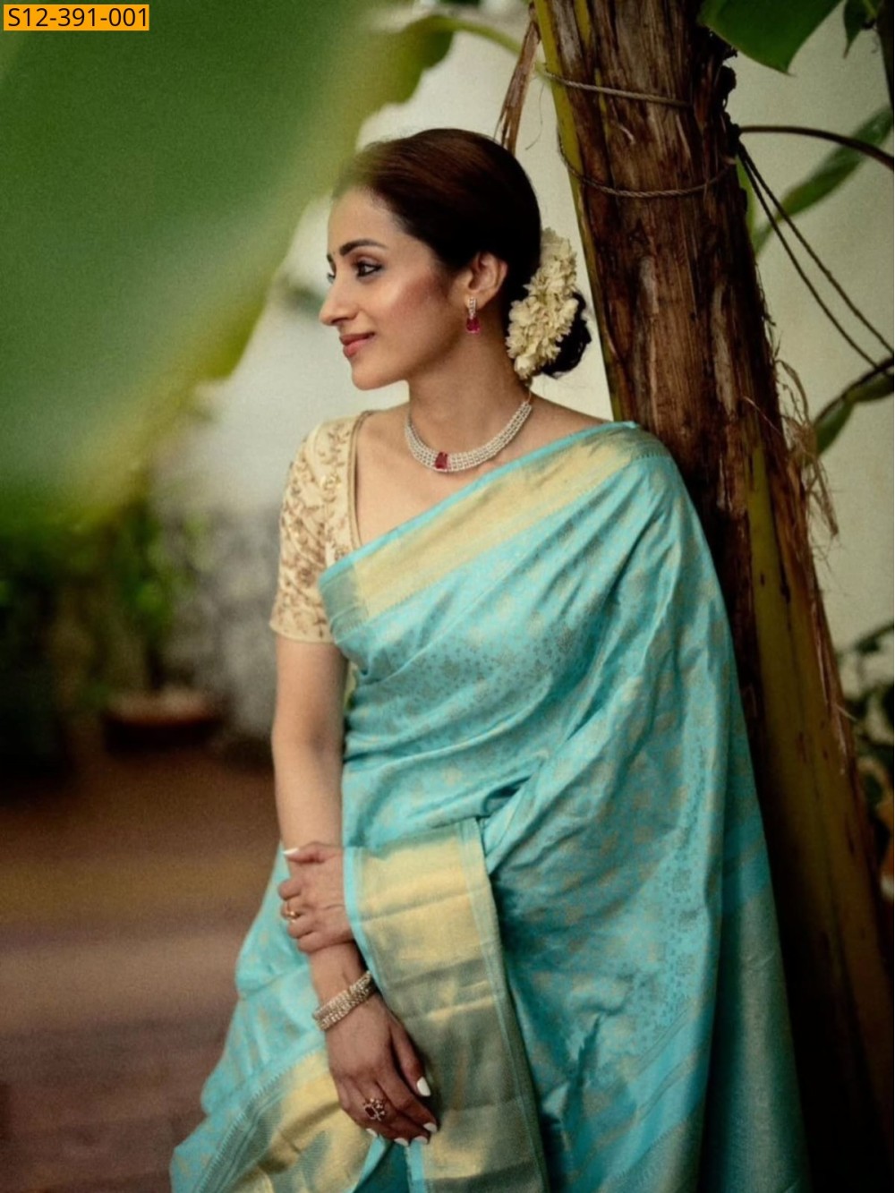 Sky Blue Fancy Banarasi semi kataan soft silk Saree Sky Blue Fancy Banarasi semi kataan soft silk Saree