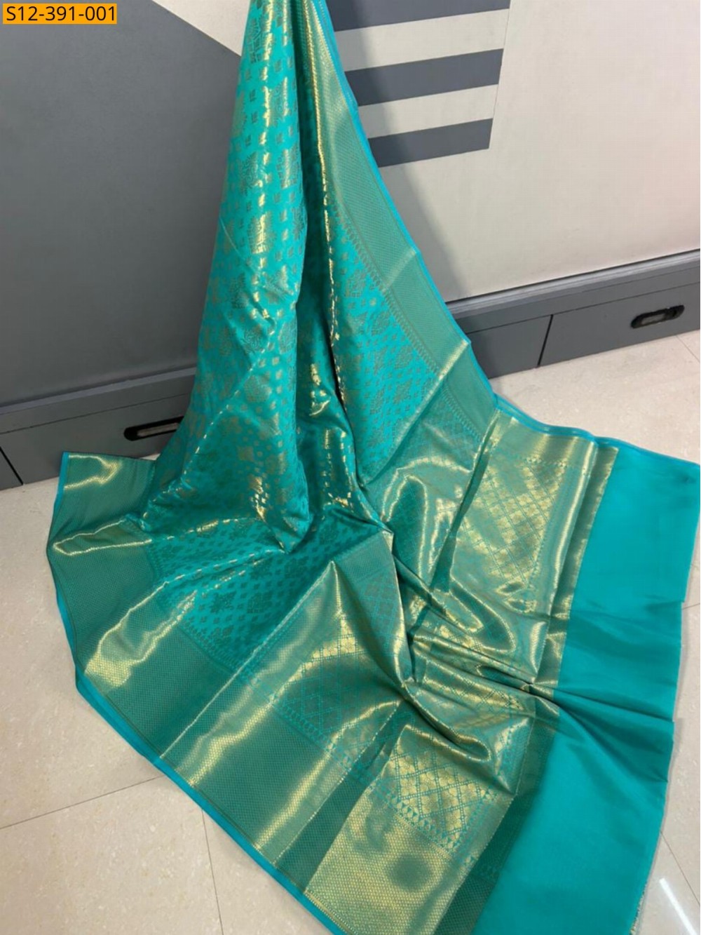 Sky Blue Fancy Banarasi semi kataan soft silk Saree Sky Blue Fancy Banarasi semi kataan soft silk Saree