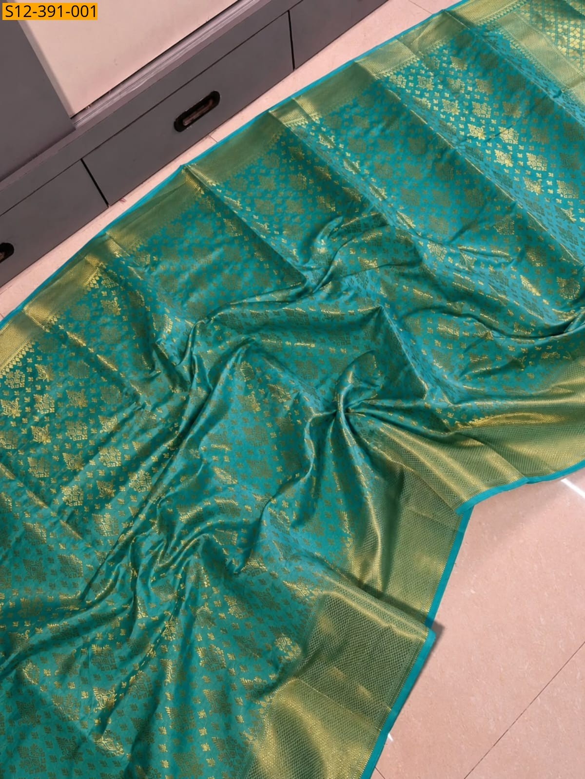 Sky Blue Fancy Banarasi semi kataan soft silk Saree