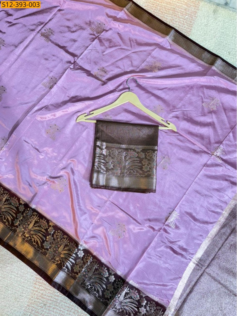 Fancy Banarasi daibal raw mango soft silk Saree