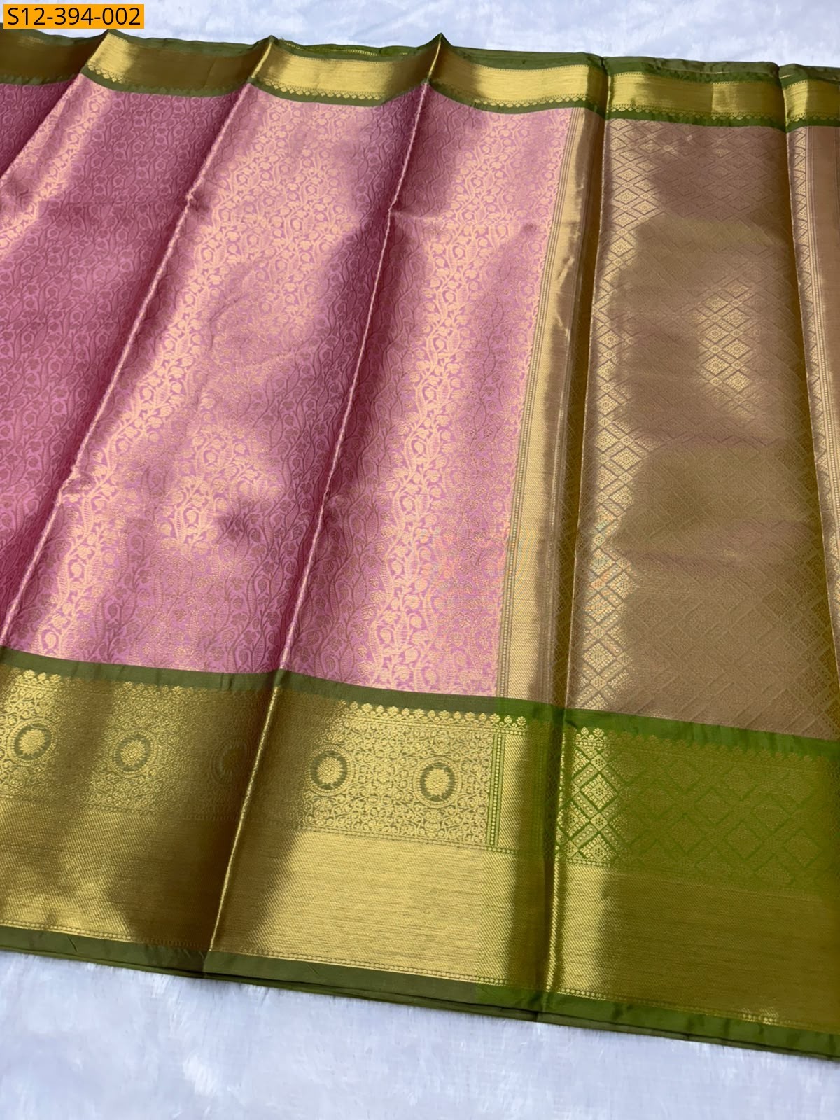 Pink Fancy Banarasi semi kataan soft silk Saree