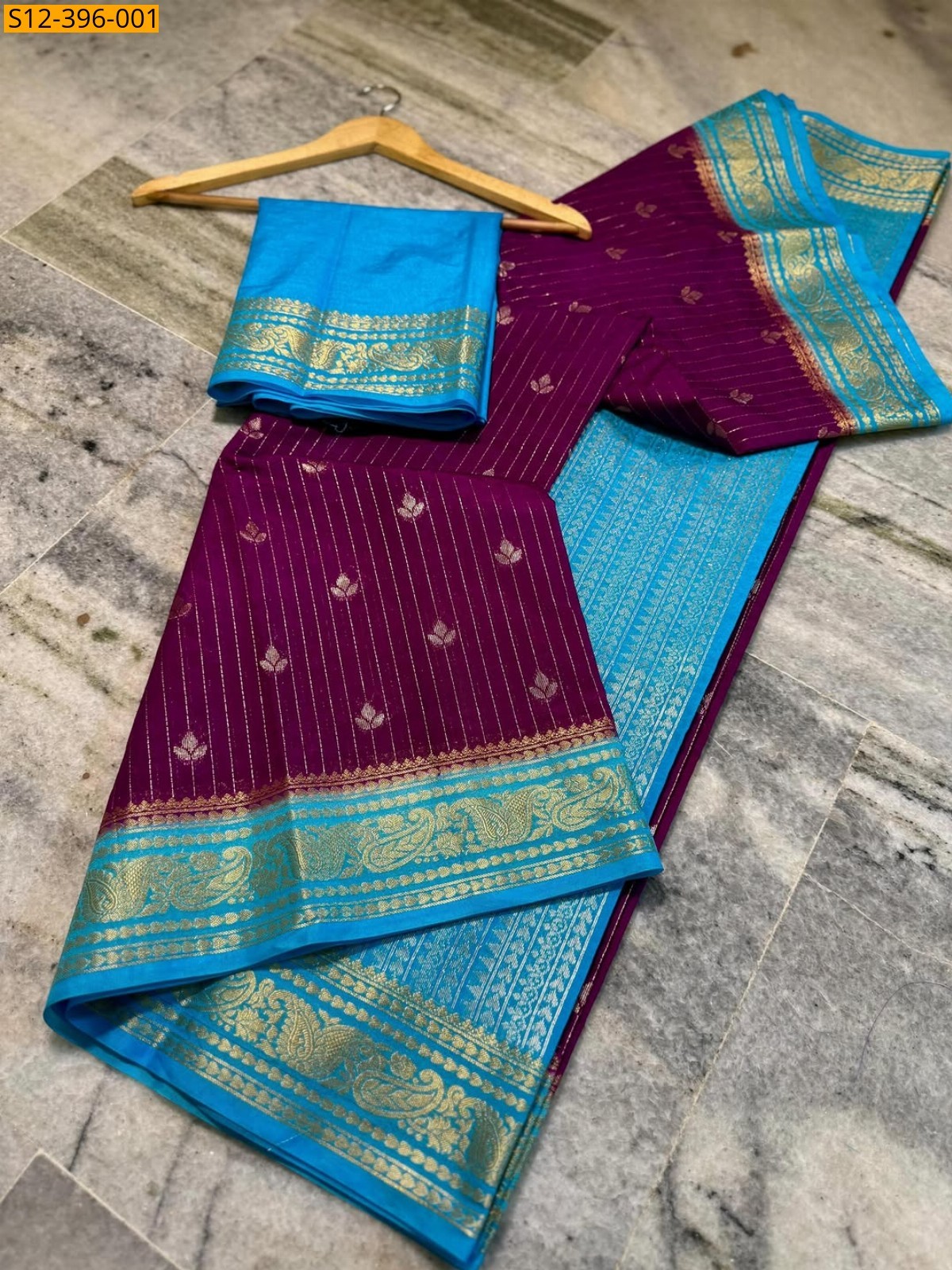 Megenta Fancy Banarasi daibal semi chiniya soft silk Saree