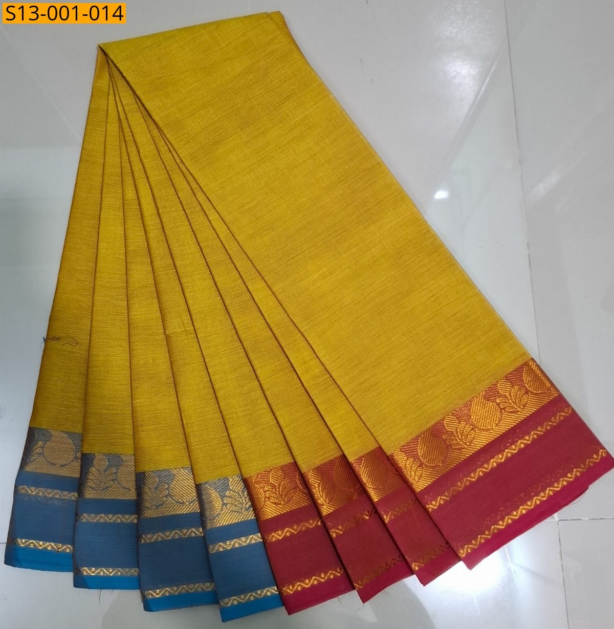 Mustard Fancy Chettinadu Cotton sarees