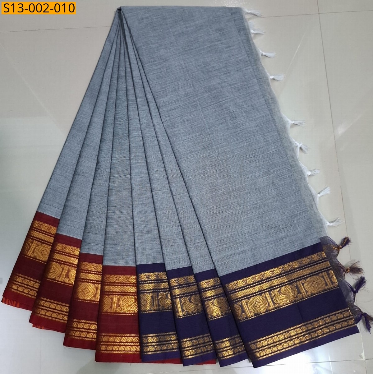 Grey Fancy Chettinadu Cotton sarees