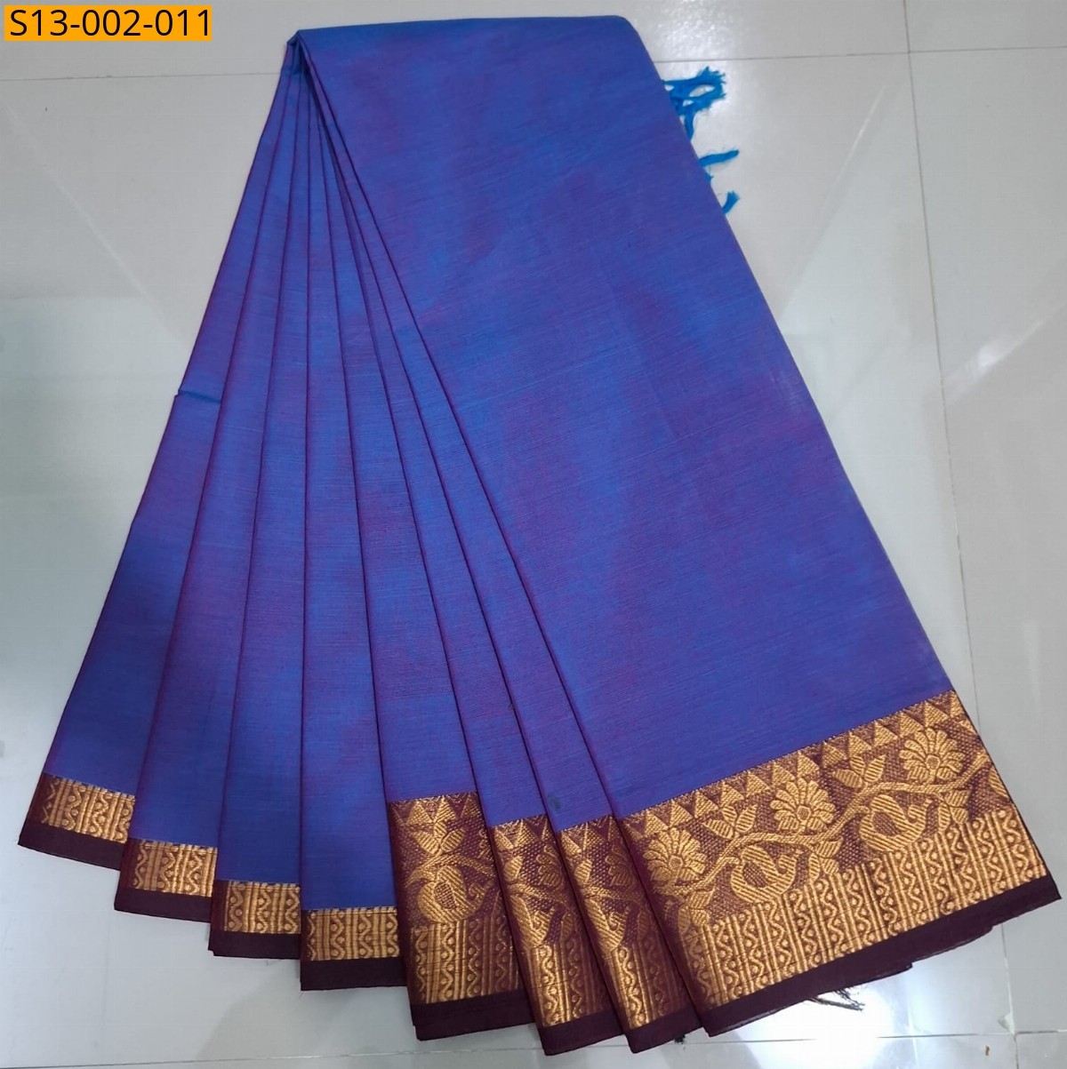 Blue Fancy Chettinadu Cotton sarees