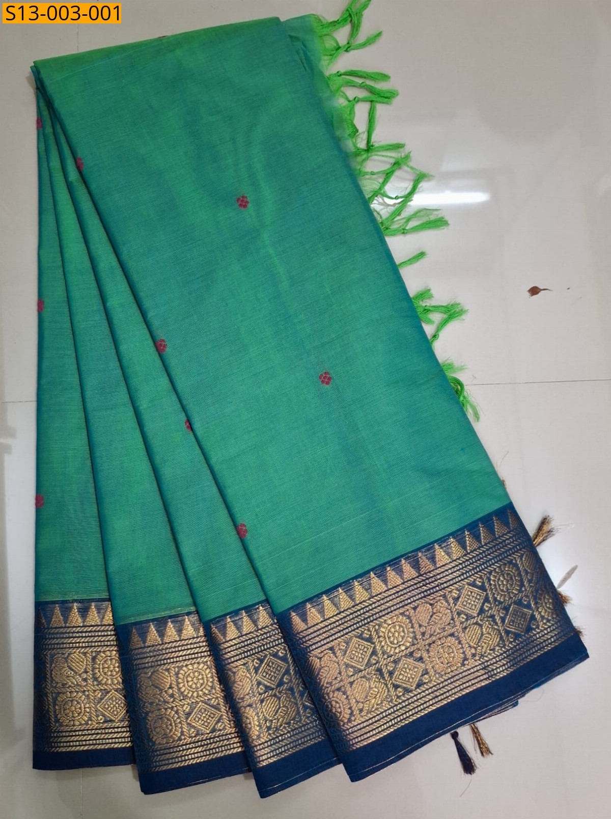 Green Fancy kanchi cotton sarees
