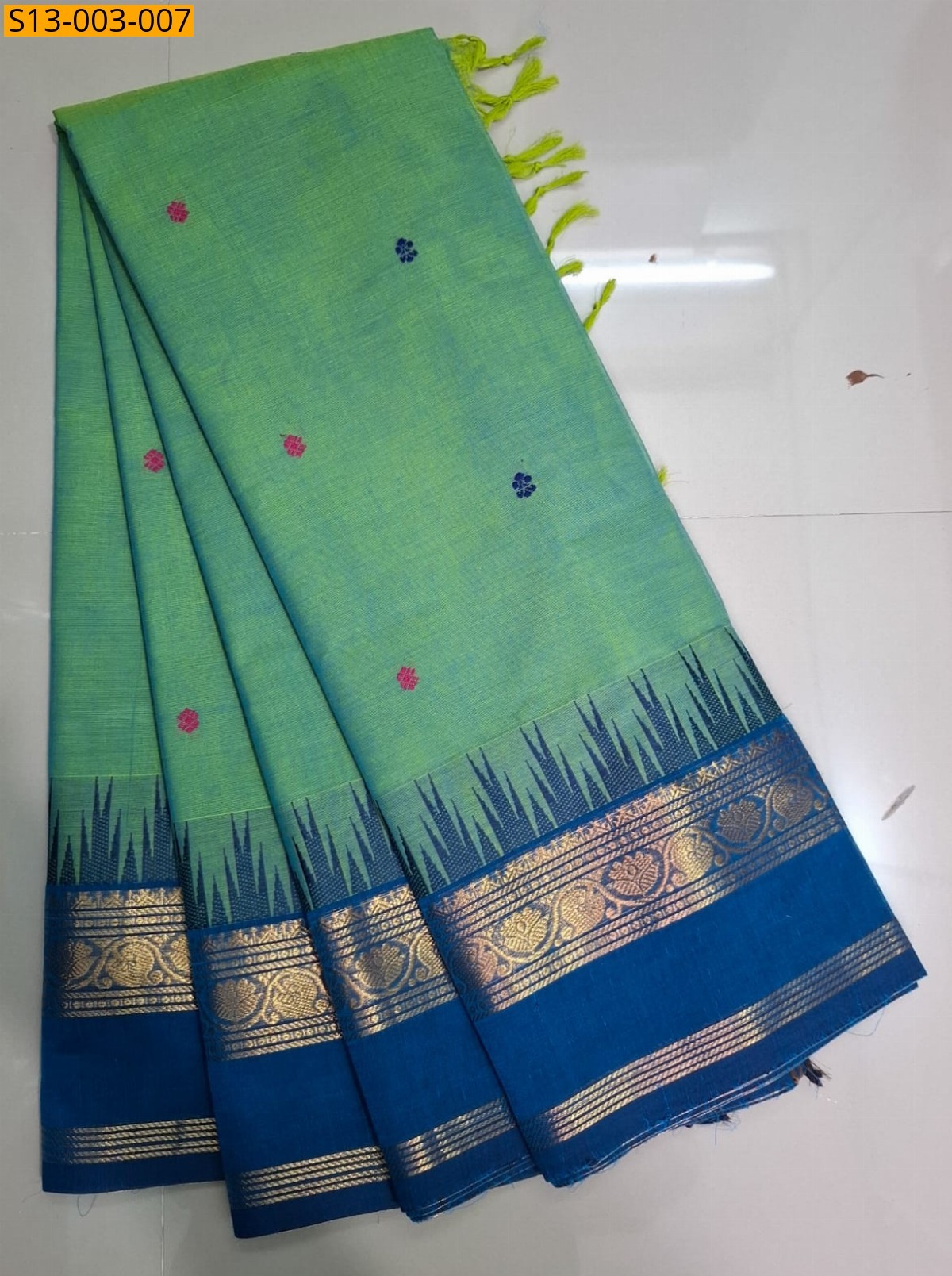 Green Fancy kanchi cotton sarees