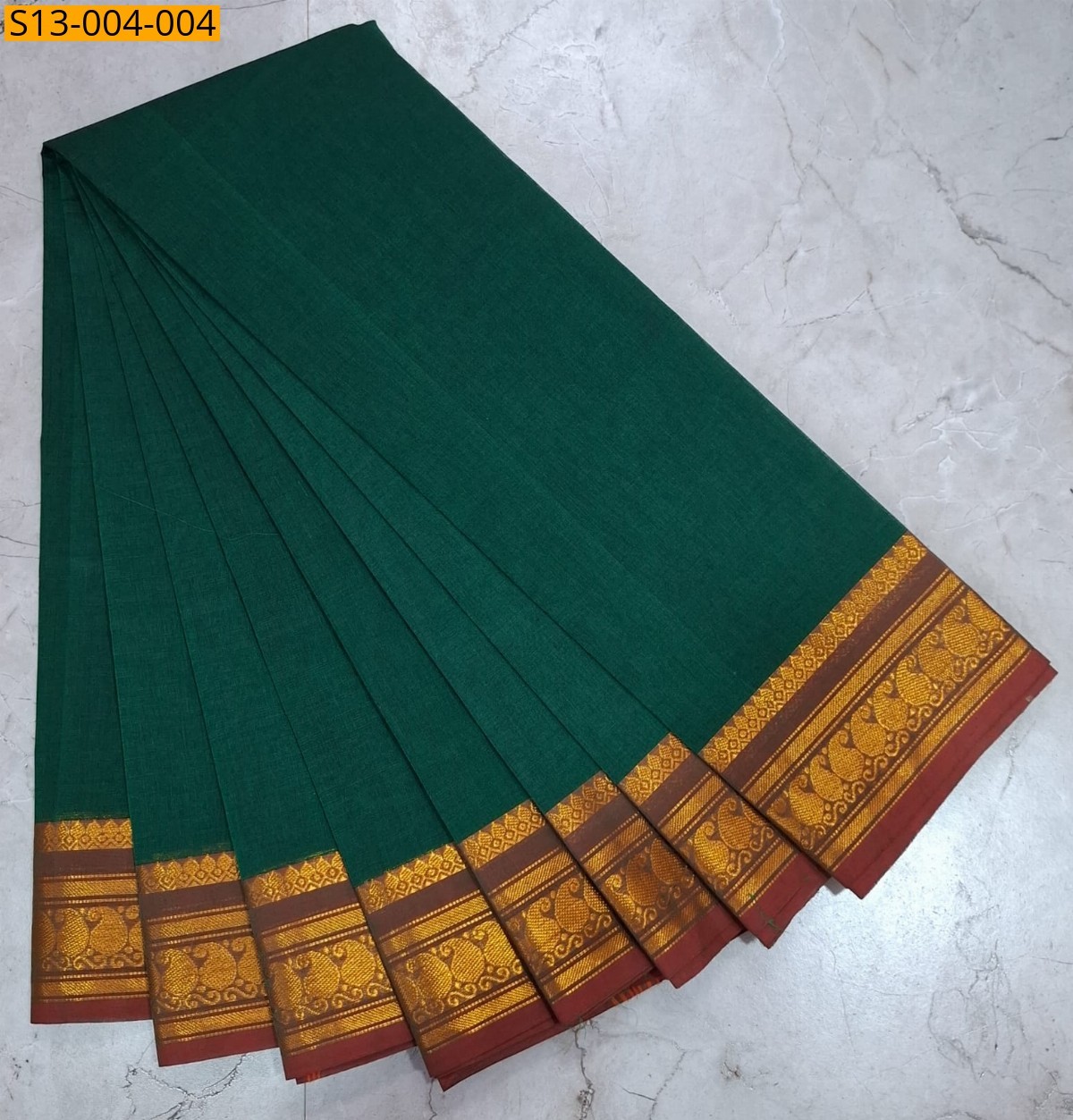 Green Fancy Chettinad cotton sarees