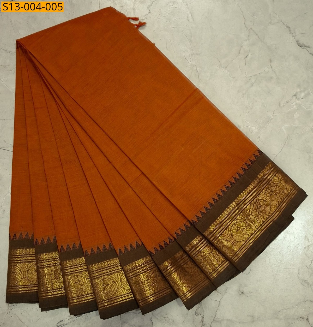 Light red Fancy Chettinad cotton sarees