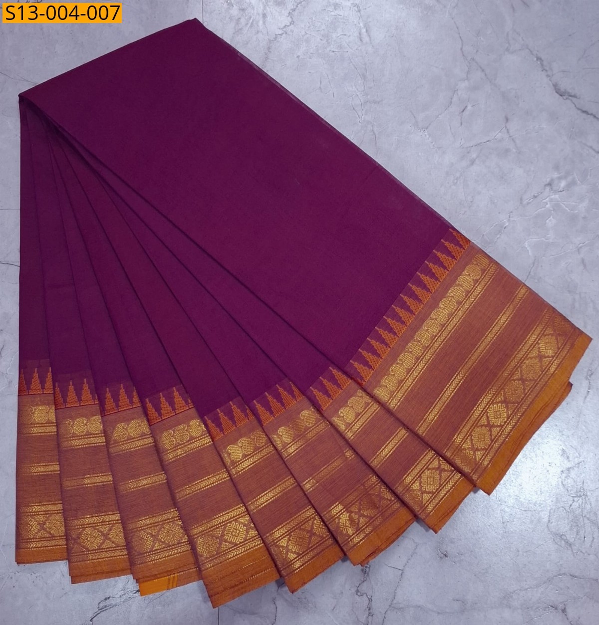 Wine Fancy Chettinad cotton sarees