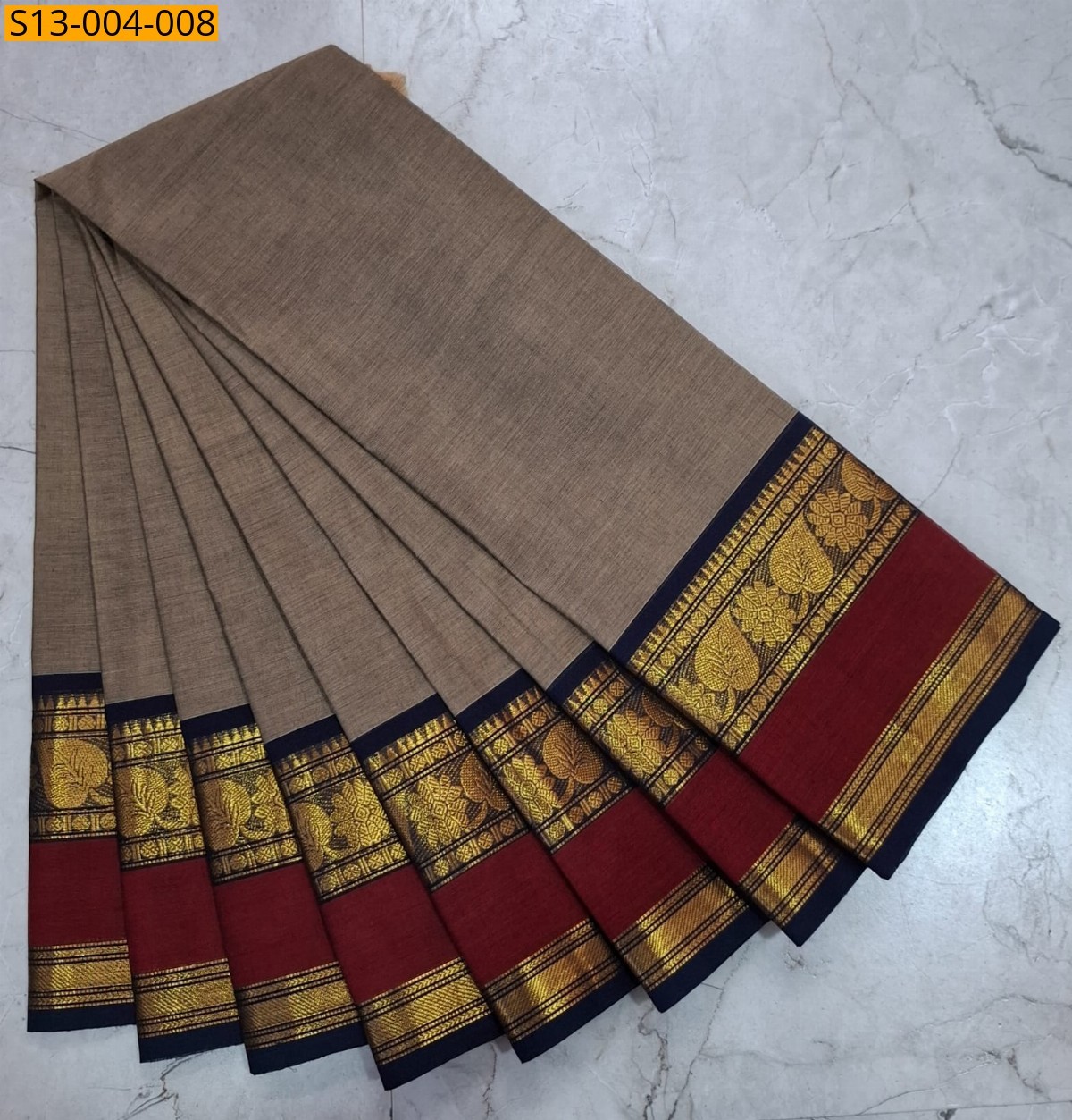 Grey Fancy Chettinad cotton sarees