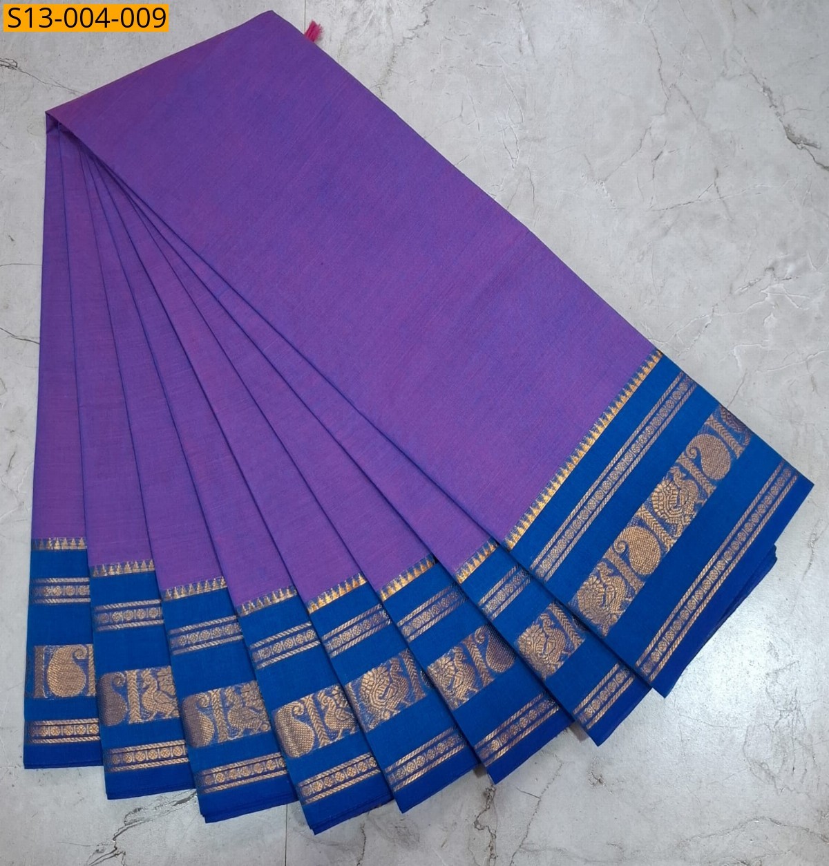 Purple Fancy Chettinad cotton sarees