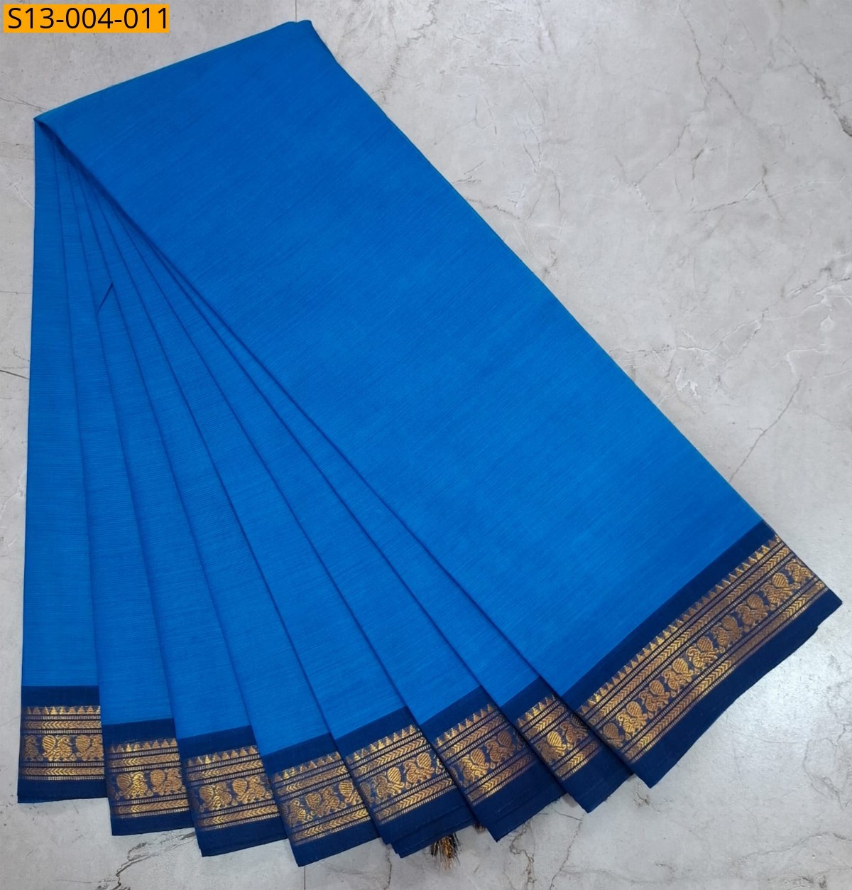 Blue Fancy Chettinad cotton sarees