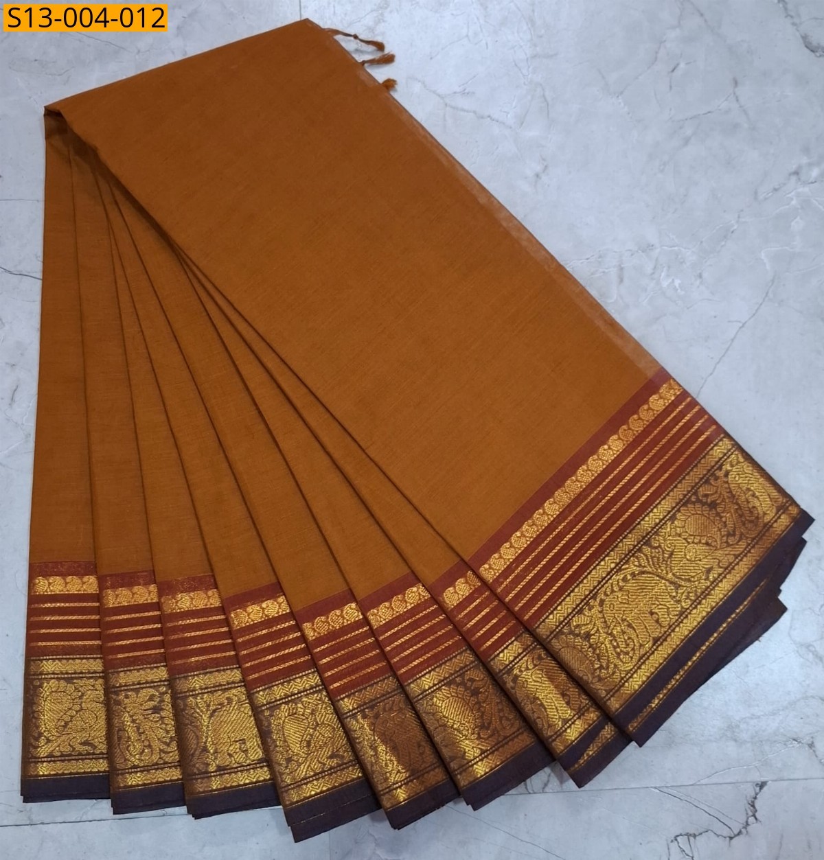 Dark Brown Fancy Chettinad cotton sarees