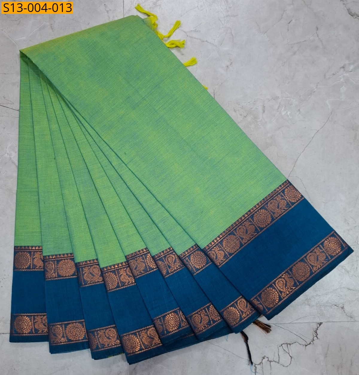 Light green Fancy Chettinad cotton sarees