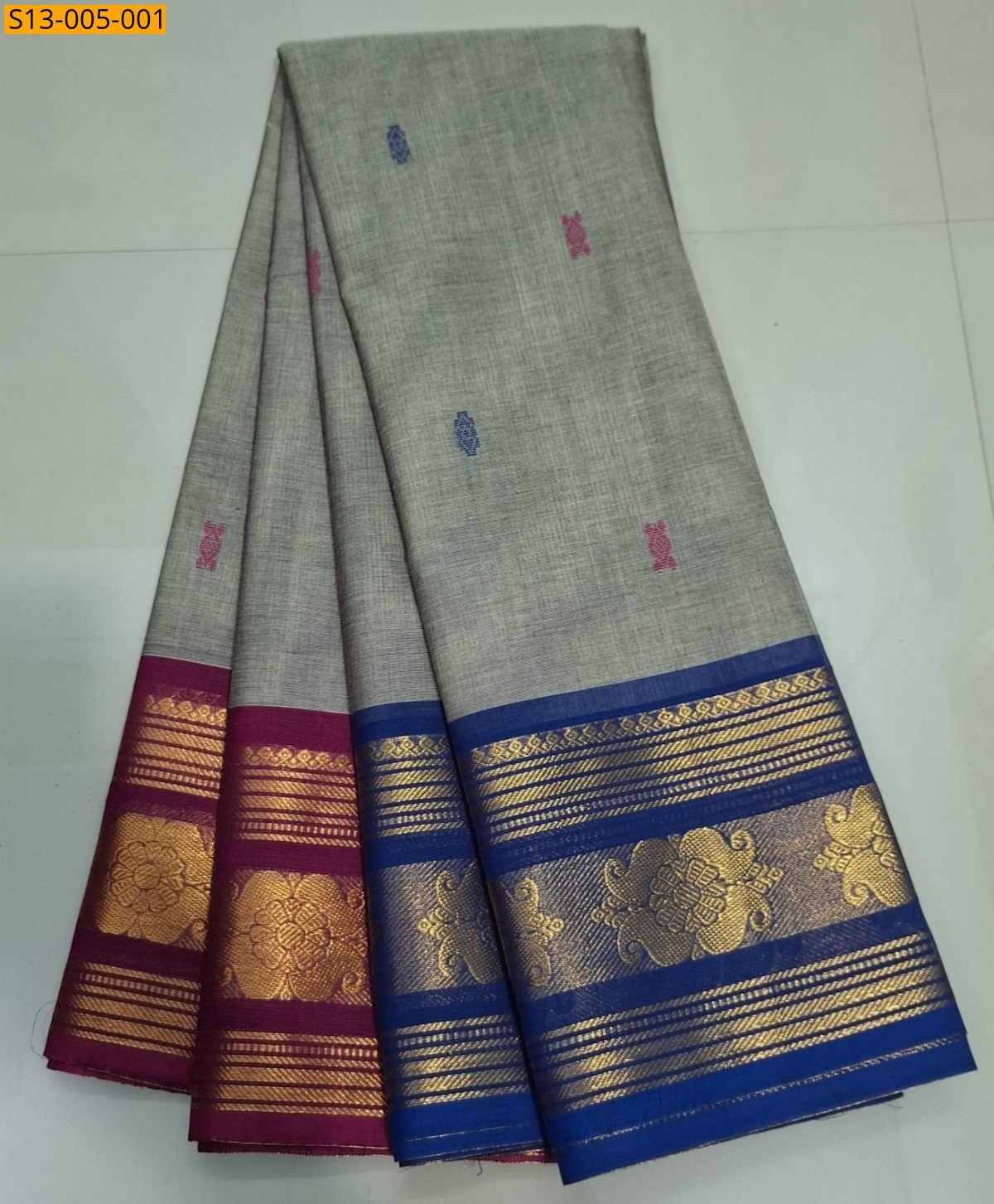 Gray Fancy kanchi cotton sarees 