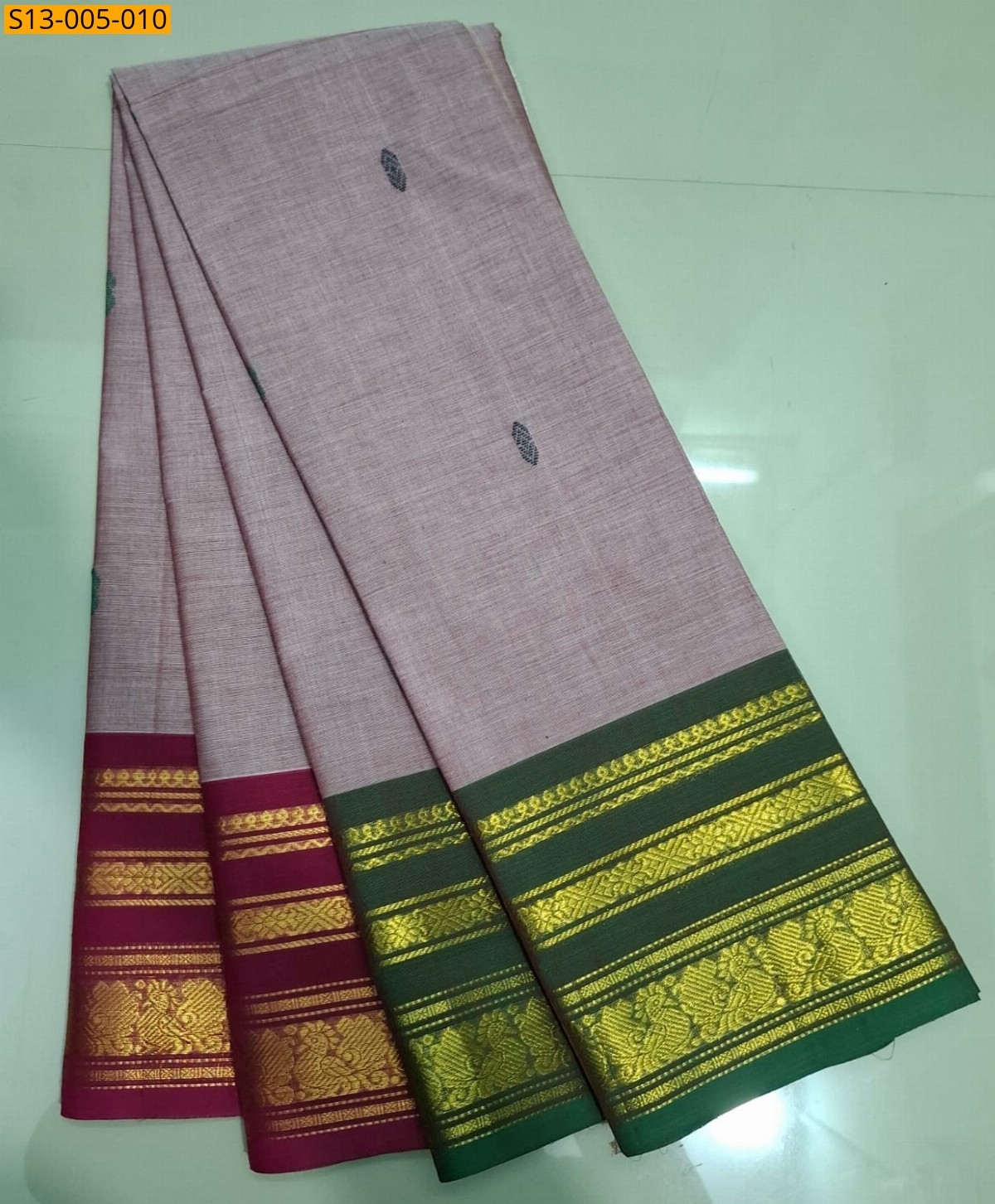 Onion Pink Fancy kanchi cotton sarees 