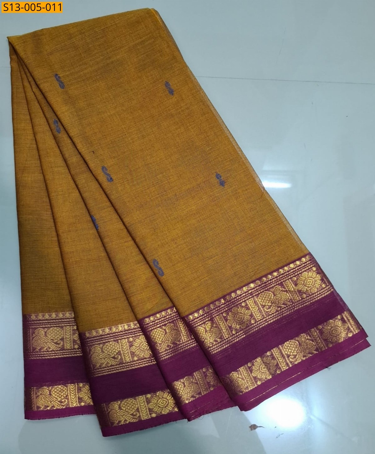 Yellow Fancy kanchi cotton sarees 