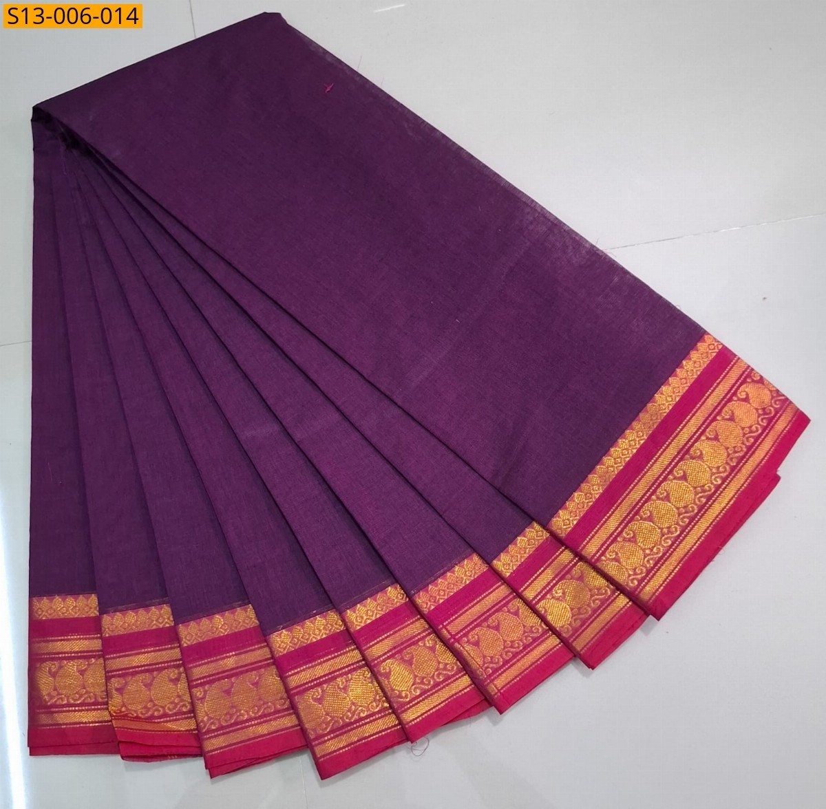 Magenta Fancy Chettinad cotton sarees